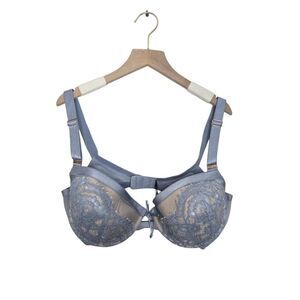 Smart & Sexy Lace Bra Size 38D Underwire Blue Nude